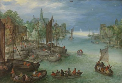 View of a City by a River by Jan the Elder Brueghel